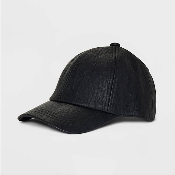 a new day Accessories - A New Day Faux Leather Black Baseball Hat (women’s)
